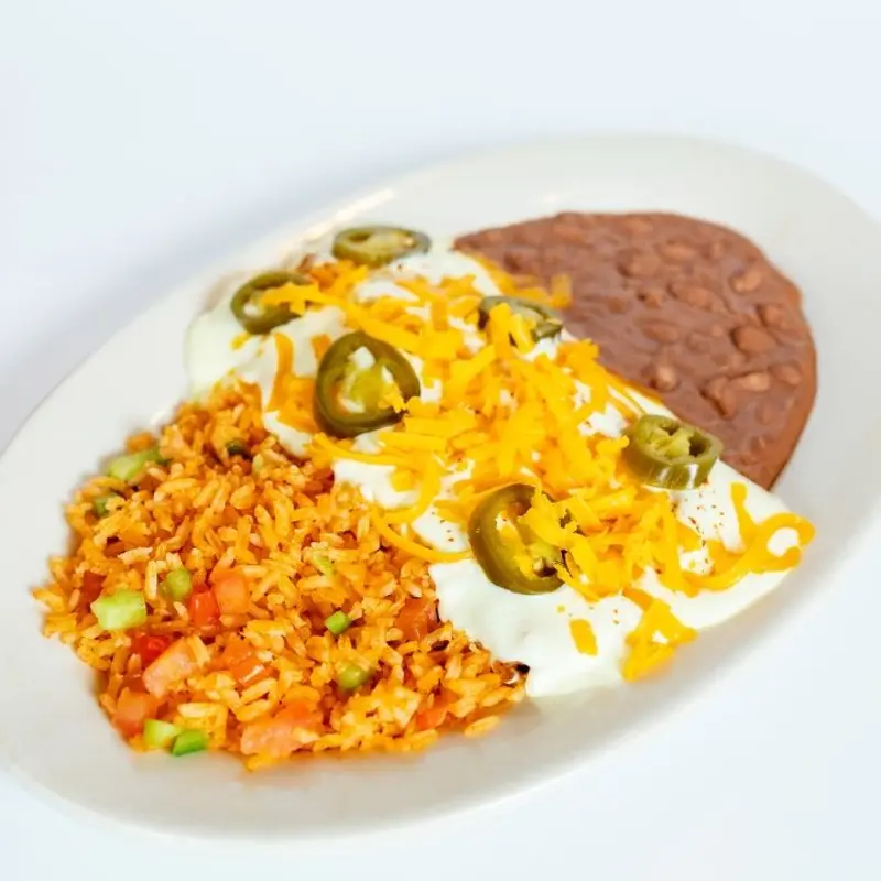 Seasoned Chicken Enchilada Plate at El Fenix Irving