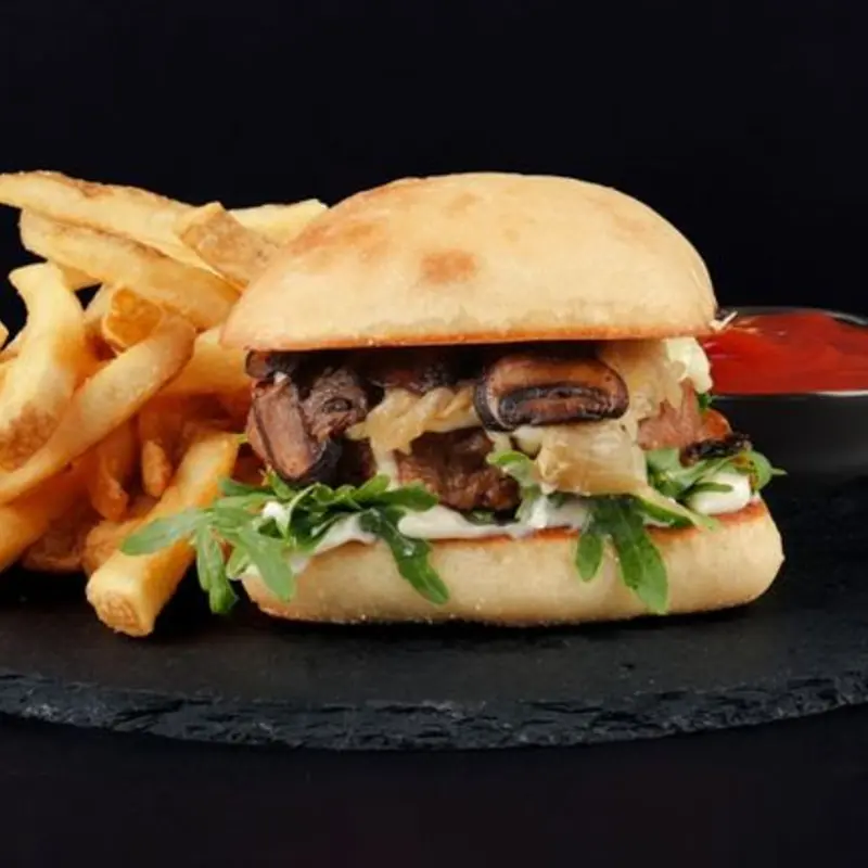 Vegan Mushroom Burger at Alamo Drafthouse Las Colinas (DFW)