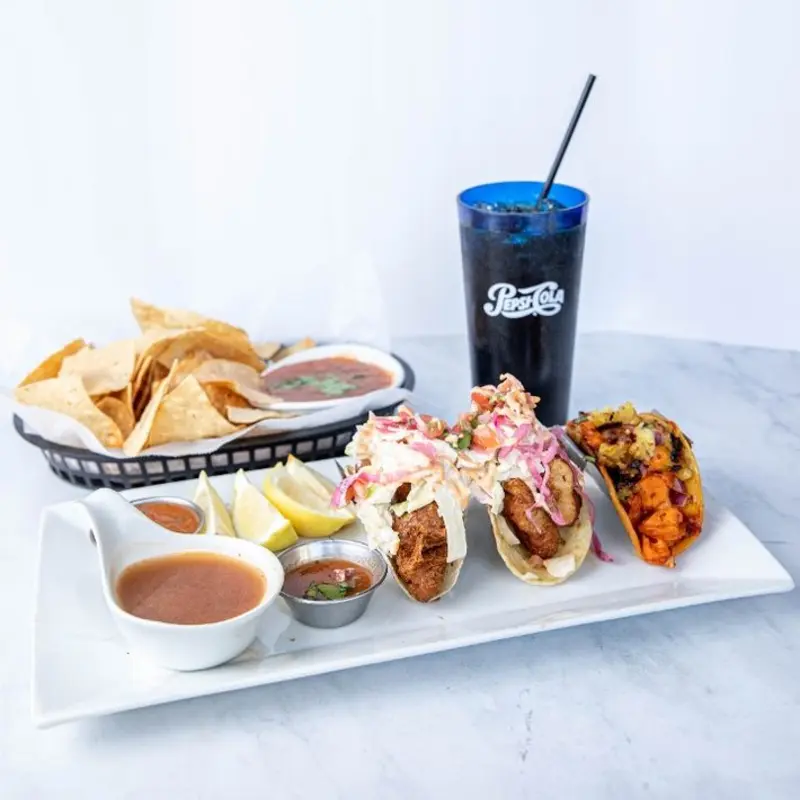 The 3 taco meal at CRUDA Mariscos & Oyster Bar
