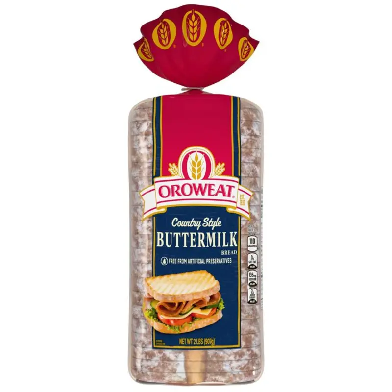 Oroweat Country Style Buttermilk Bread, 32 oz, White Bread, Bag
