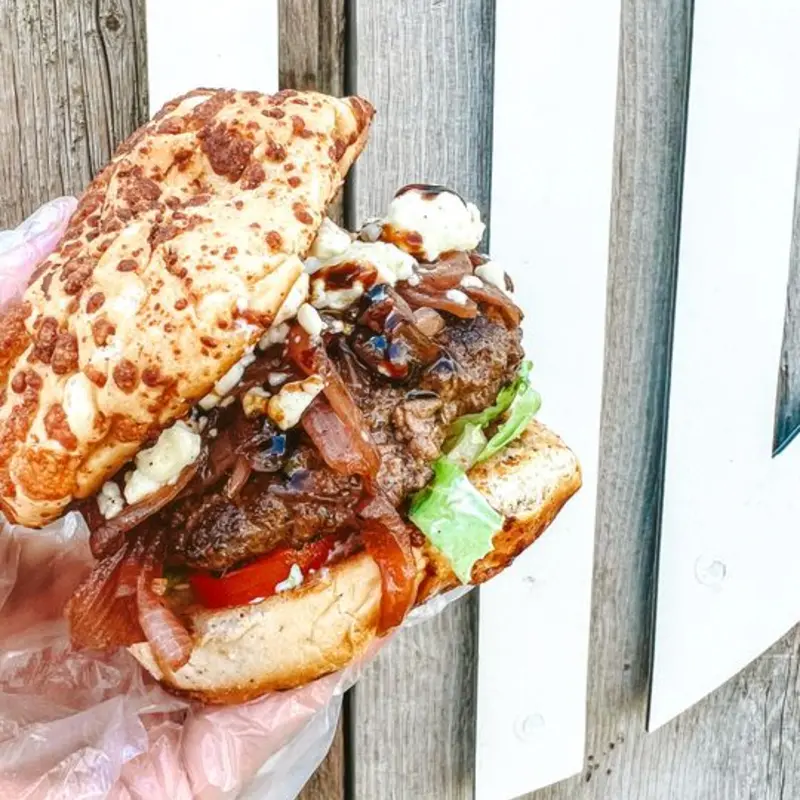 Red Onion Jam & Feta Burger