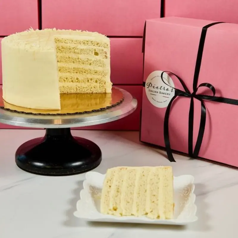 Limoncello Mousse Cake Slice at Pietro's Italian Bakery - Dallas Pkwy Frisco