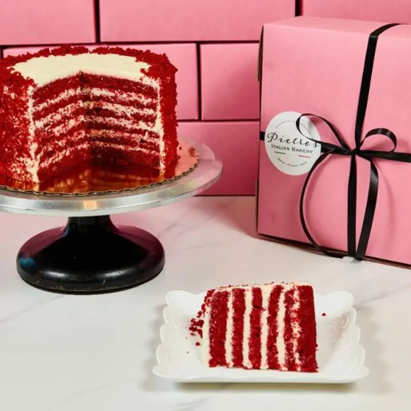 Red Velvet Cake Slice at Pietro's Italian Bakery - Dallas Pkwy Frisco
