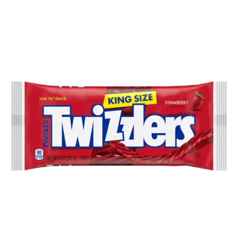 Twizzlers Twists Low Fat Strawberry King Size Licorice Candy (5 oz)