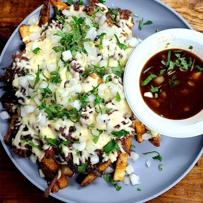 Birria Loaded Fries at Fusion Street Eatery 422 Patricia Avenue