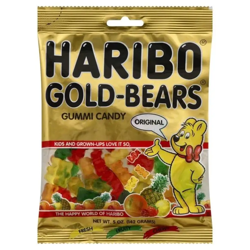 HARIBO Goldbears Original Gummies Assorted Fruit Flavor Gummy Candy 5oz Share Size Bag