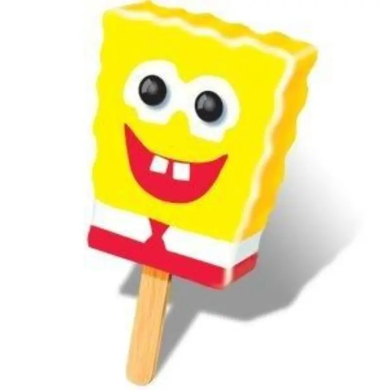 Popsicle SpongeBob SquarePants Frozen Confection Bar - Cotton Candy & Fruit Punch with Chocolatey Eyes, 4 Fl Oz