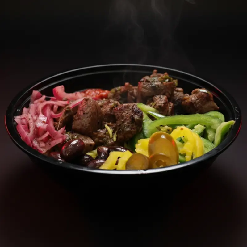Ribeye Steak Bites Bowl at Uncle’s Mediterranean-American Fusion