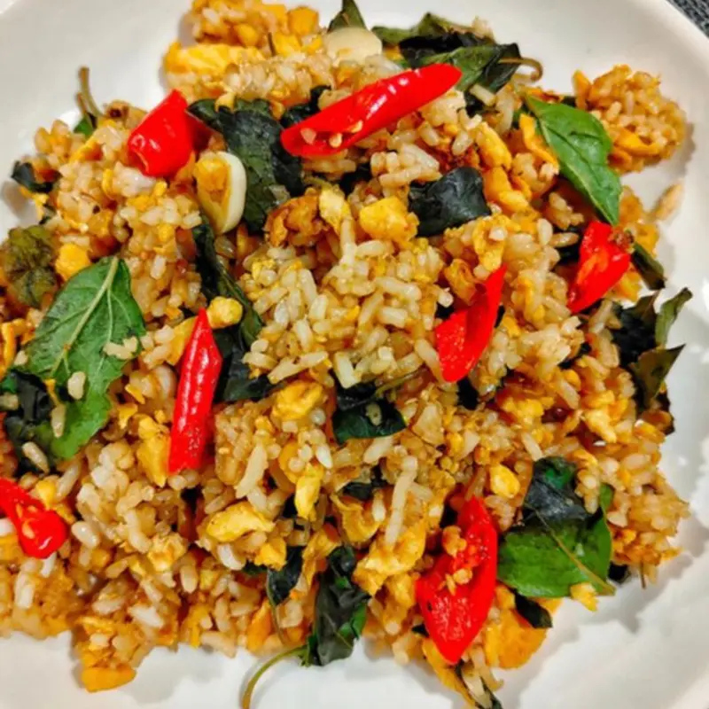 Spicy Gra Pow Fried Rice at Grace Thai Downtown - Chandler 11 W. Boston St. # 5