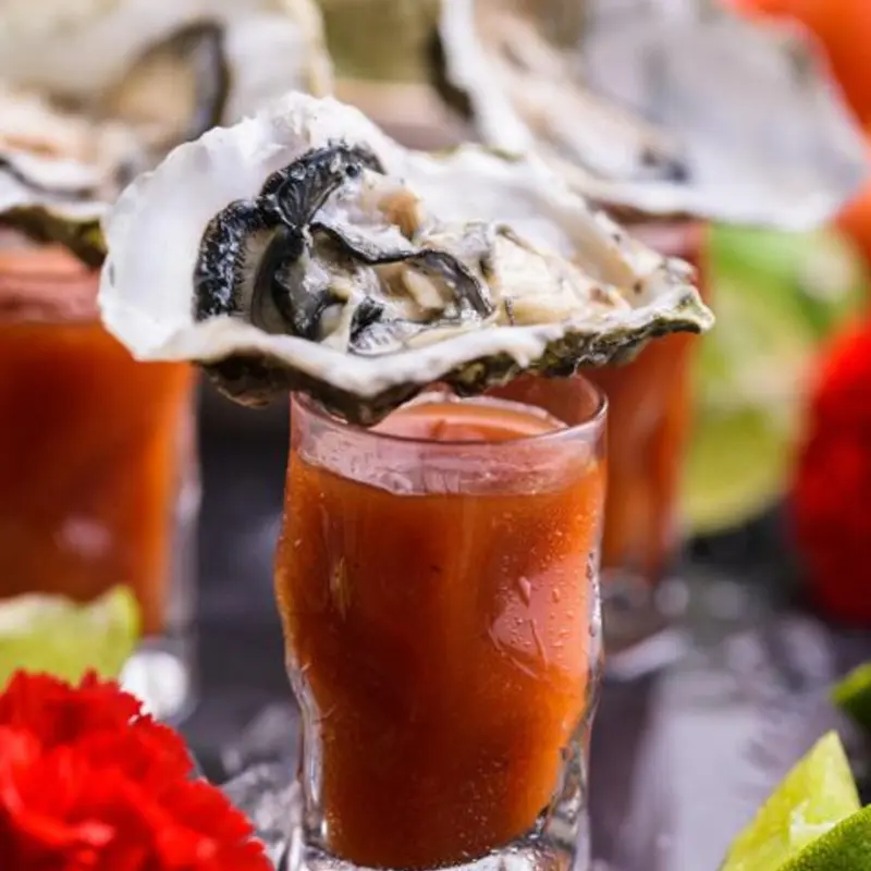 Oyster Shot Virgin at Mexico Magico Restaurant and Cantina
