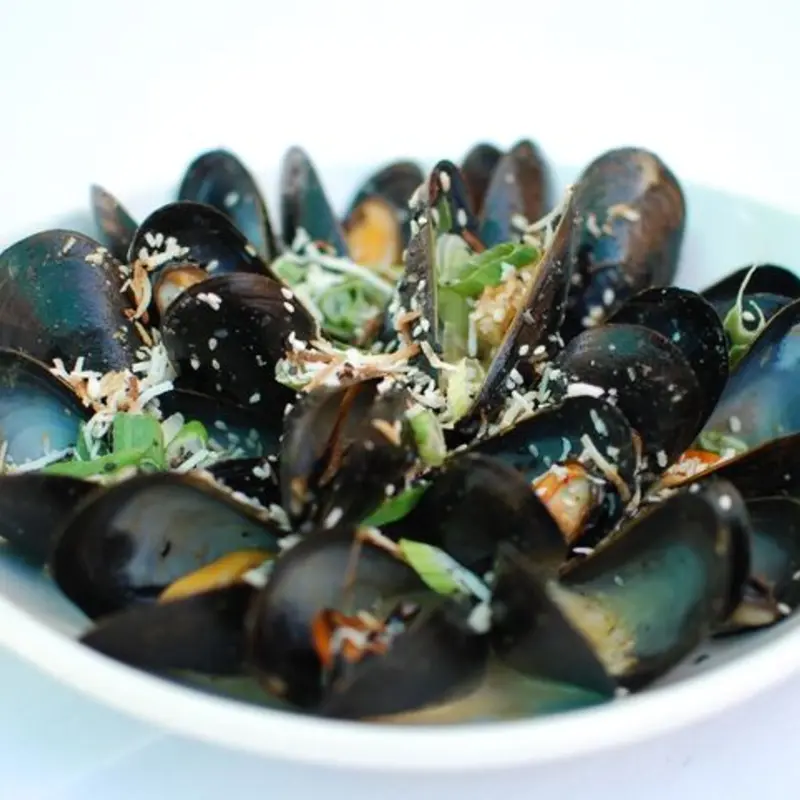 Coconut Curry Mussels at Duval's Fresh. Local. Seafood.