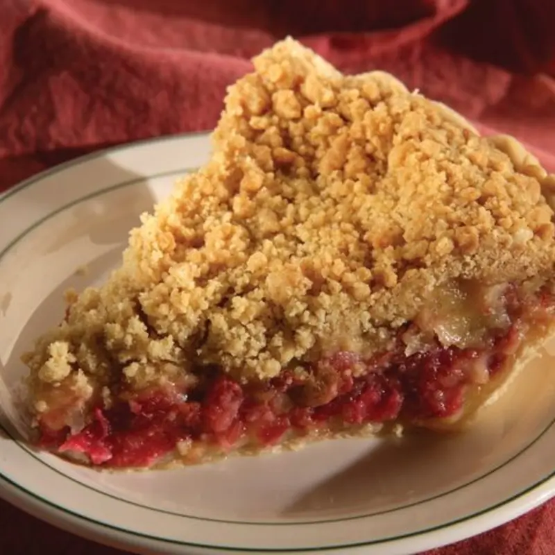 Strawberry Rhubarb Pie-Slice