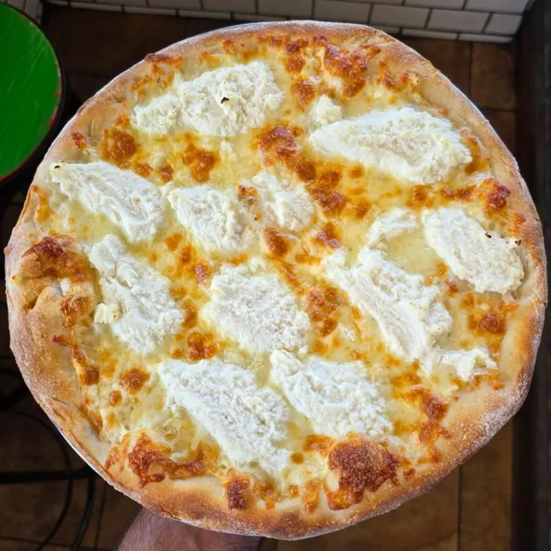 Medium 12" White Pie at Solorzano's Pizza Webber St.
