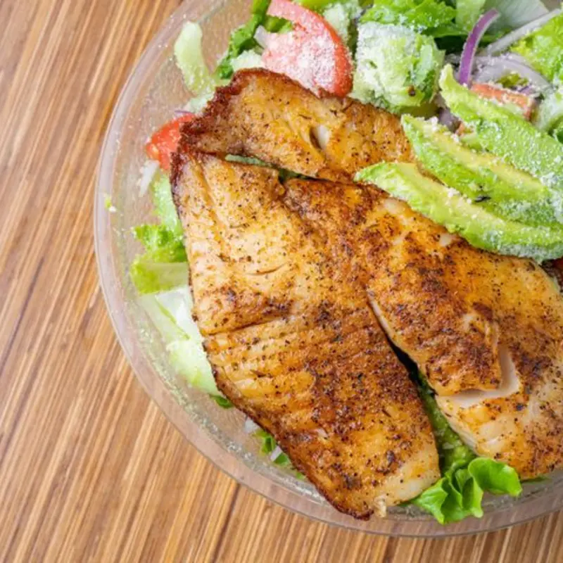 Tilapia Salad at Fish N Tails Oyster Bar