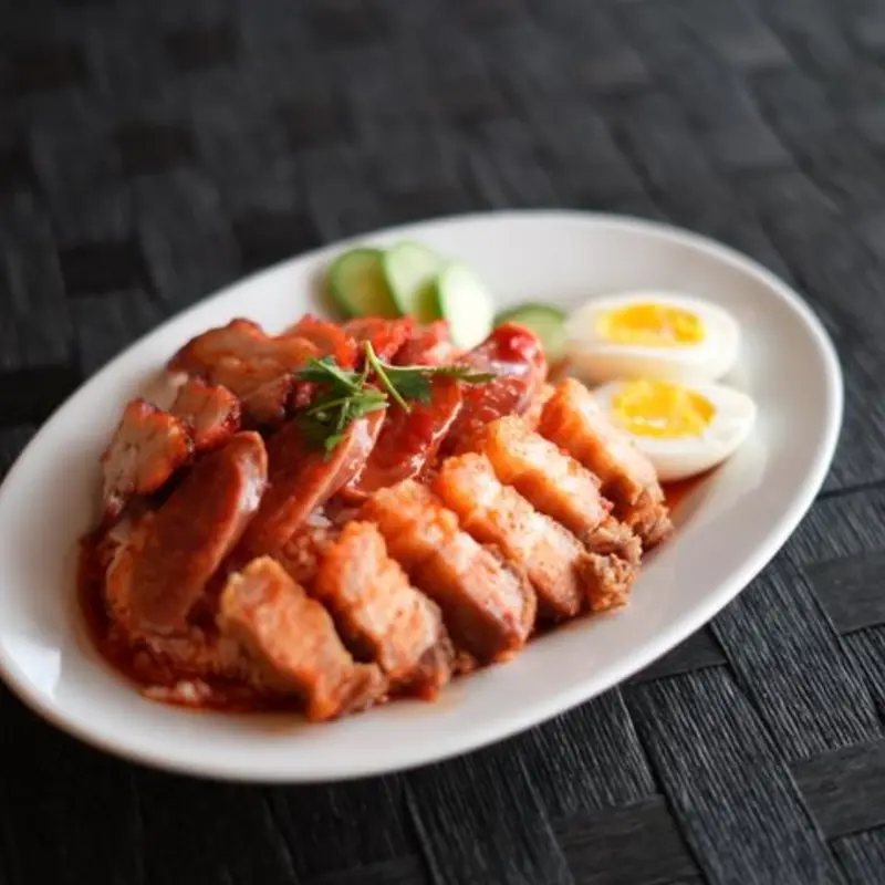 Crispy Pork& BBQ Pork Over RIce