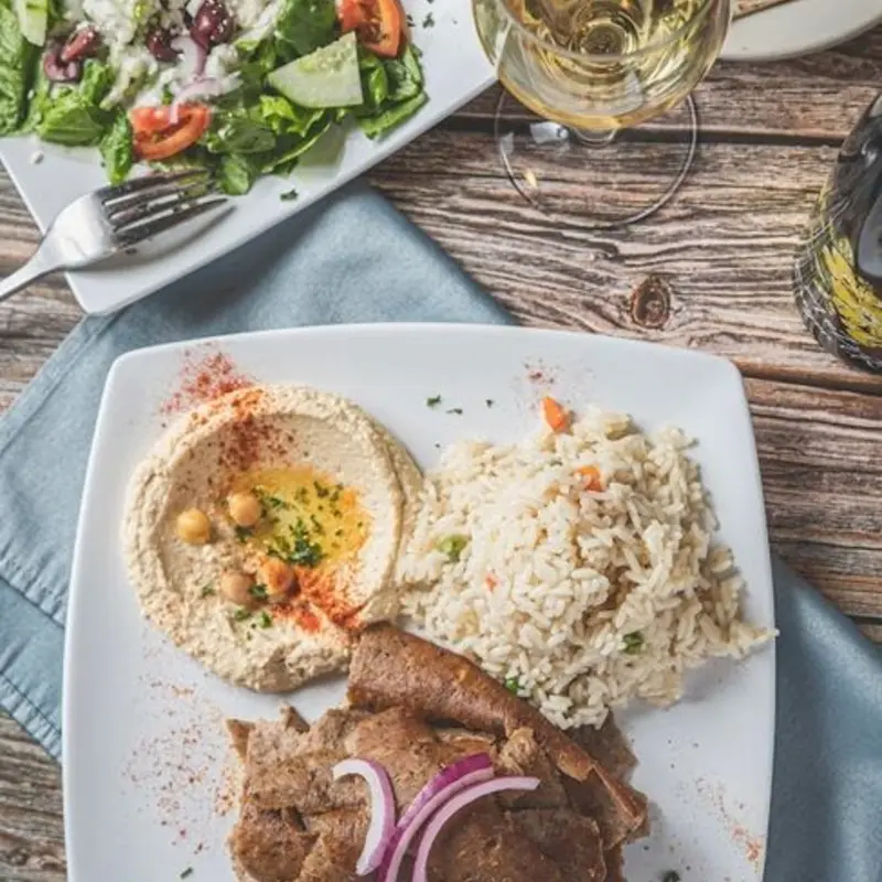 Gyro Plate at Cafe Petra Greek & Lebanese Restaurant 8498 S Sam Houston Pkwy E, Unit 700