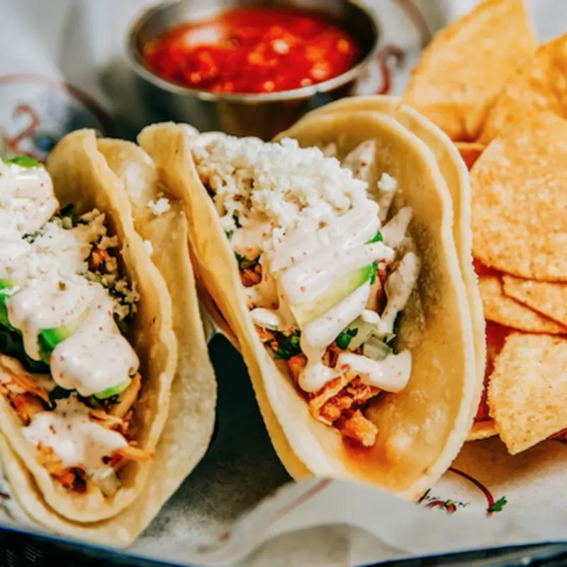 Chicken Tinga Tacos at The Spot - Galveston