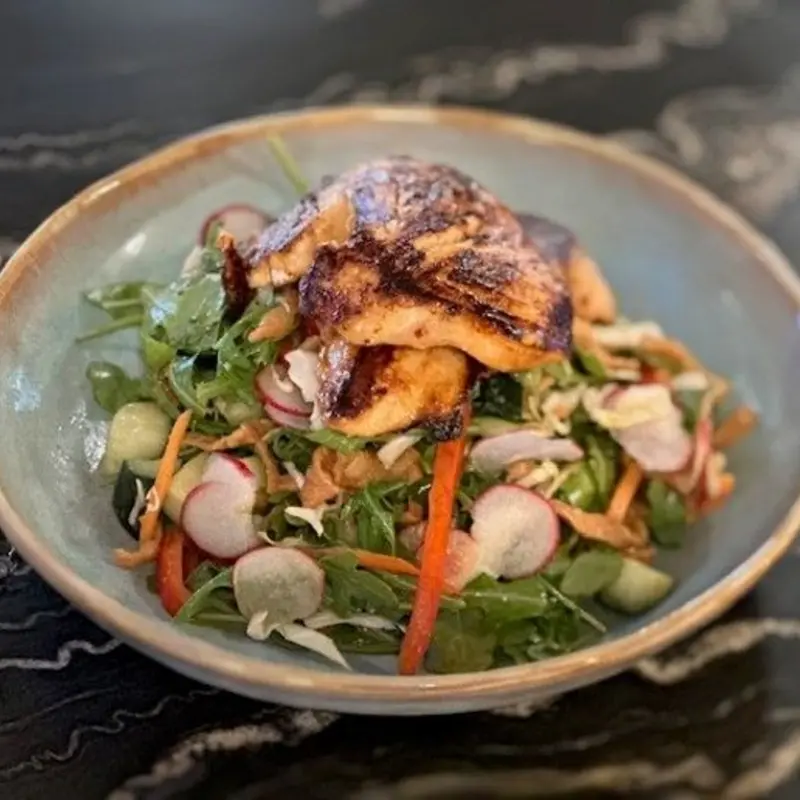 Honey Soy Salmon Salad at The Spot - Galveston