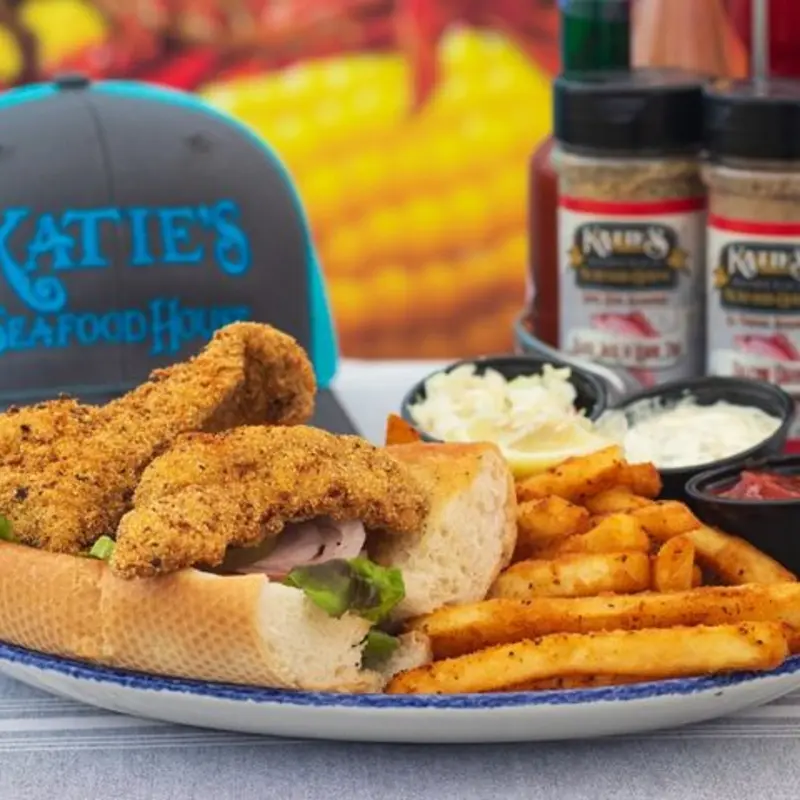 Gafftopsail Po-Boy at Katie's Seafood To-Go 1128 Seawall Blvd