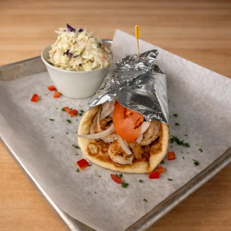 Shrimp Gyro at Cajun Greek