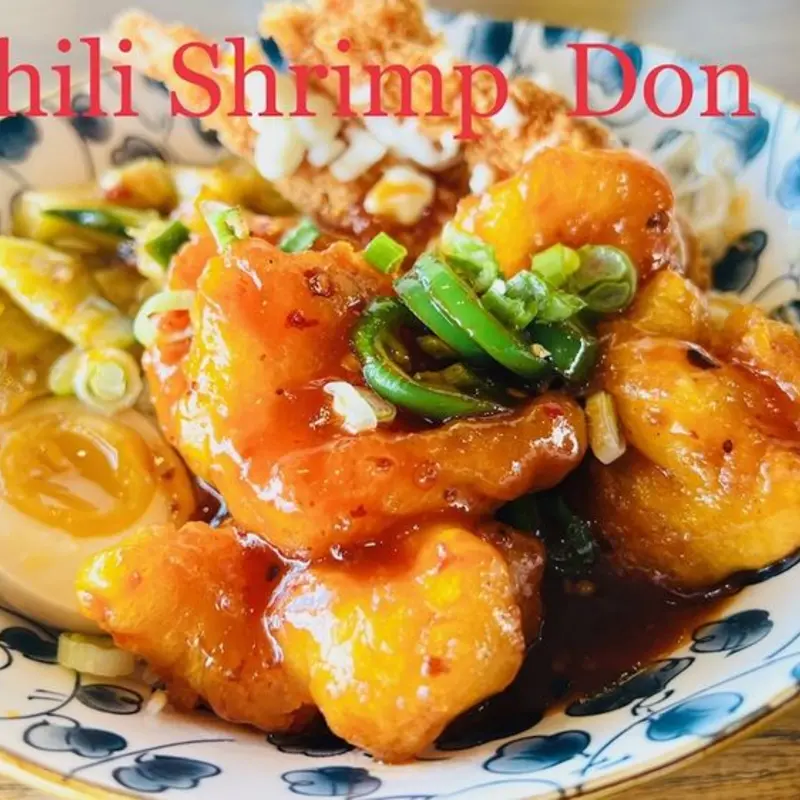 Chili Shrimp Don at Sono Kitchen & Boba - Flagstaff