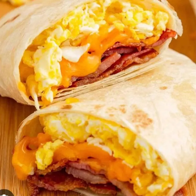 Bacon, eggs, cheese & Potatoes at Breakfast and Lunch, made to order.