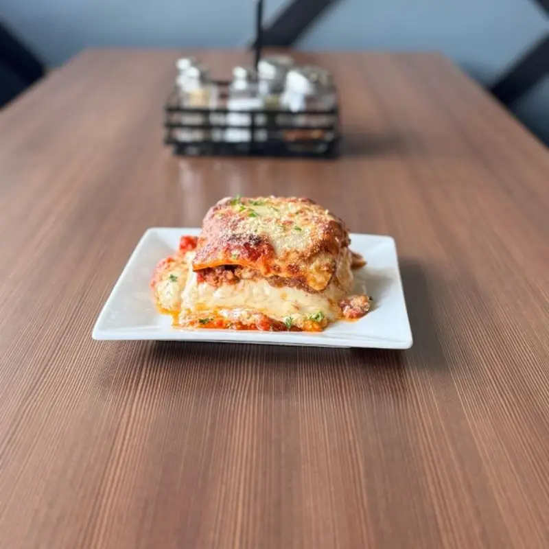 Lasagna Al Forno at Brooklyn V's Pizza Lindsey & Warner