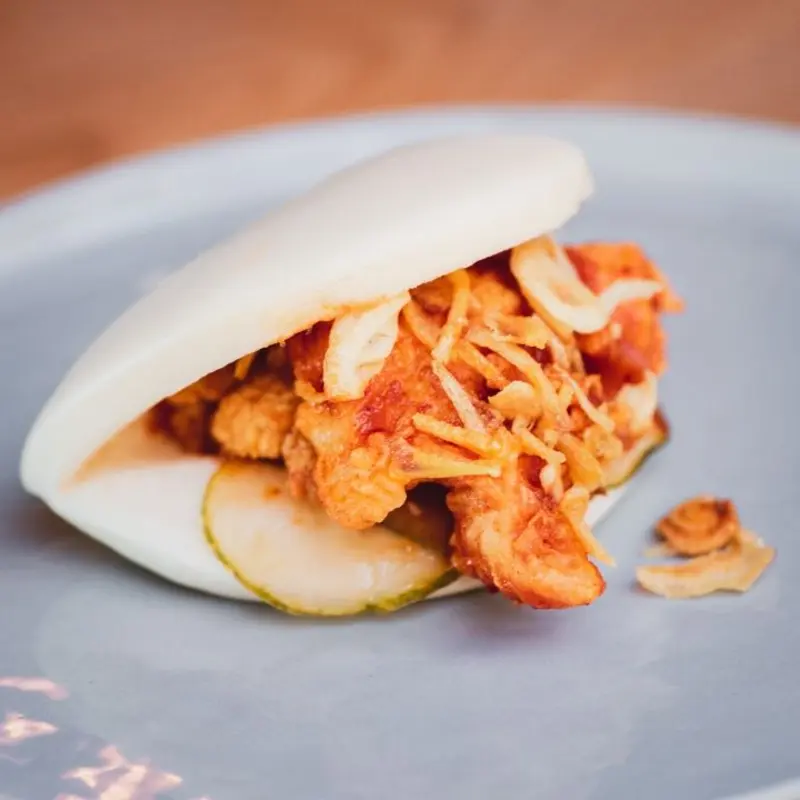 Hot Chicken Bun at Clever Koi Gilbert