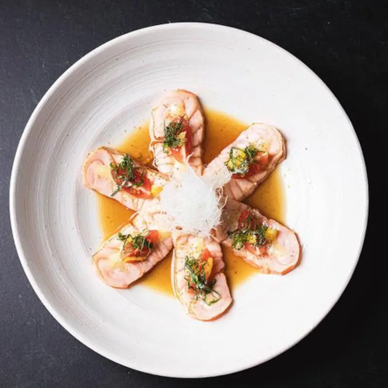 Aburi Salmon Crudo at Shimogamo Sushi and Grill Gilbert