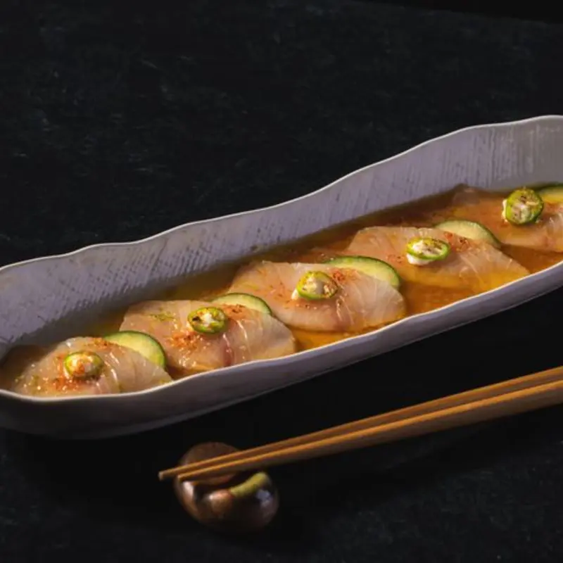 Hamachi Chili Lime Crudo at Shimogamo Sushi and Grill Gilbert