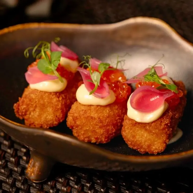 Coconut Cod Croquetas at Bokagua restaurant 3541 Riverdale Ave