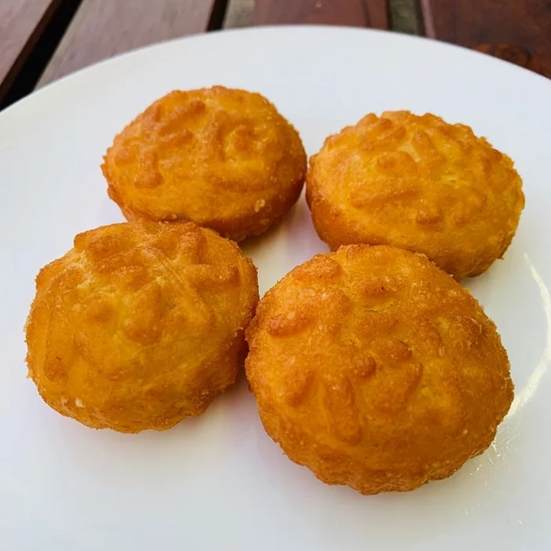 Pumpkin Cakes Stuffed w. Red Bean 红豆南瓜饼 at Bund on Queens Blvd - Forest Hills