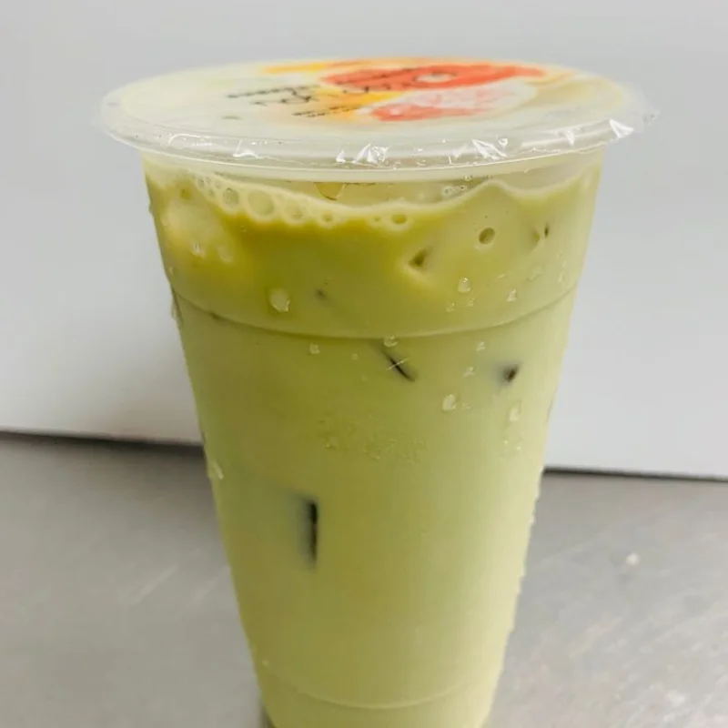 Matcha Milk Tea Latte 冰抹茶奶拿铁 at Bund on Queens Blvd - Forest Hills