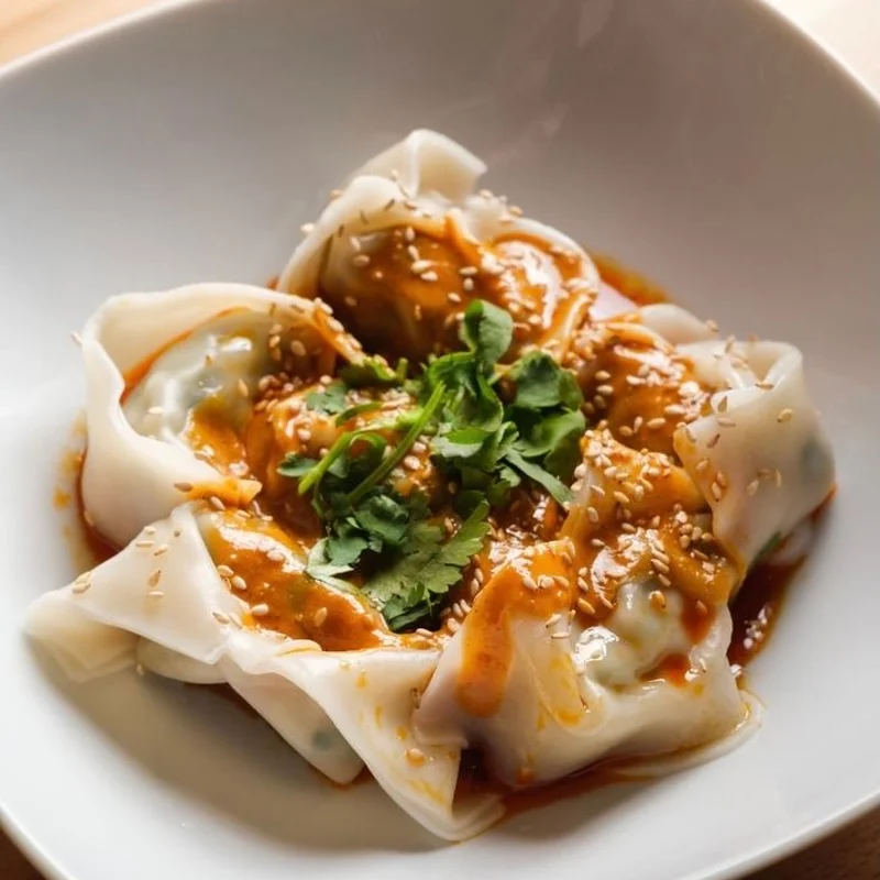 Pork Wonton in Red Chili Oil & Peanut Sauce 6 pcs 猪肉红油抄手