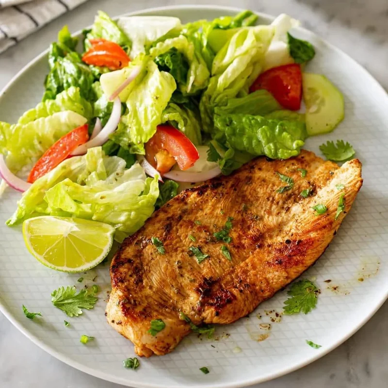 Chicken Filet With Salad Rice And Fries at Forest Hills Express Cafe