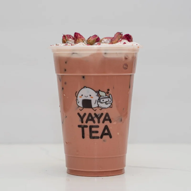 Rose Milk Tea at Yaya Tea Elmhurst